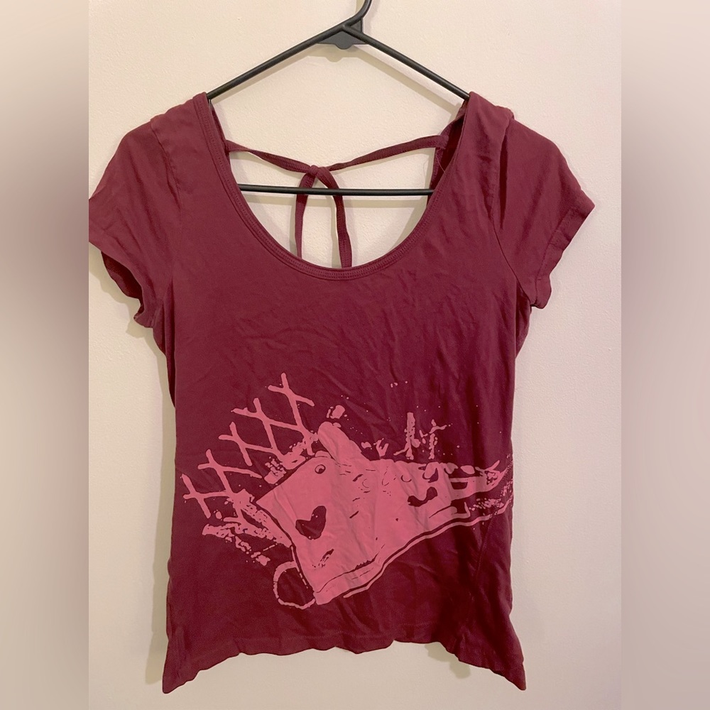 Converse image tie back t shirt red size 6 h&m